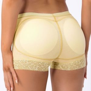 Brand New Padded Butt Lifter Lace Boyshort Booty Shaper Nude/Apricot 3XL